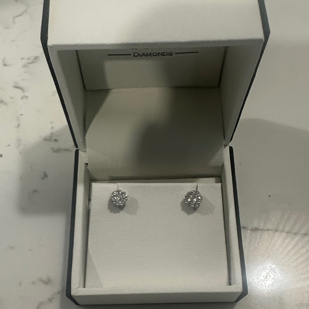 Elegant White Gold Diamond Stud Earrings